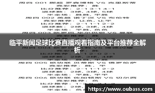 临平新闻足球比赛直播观看指南及平台推荐全解析